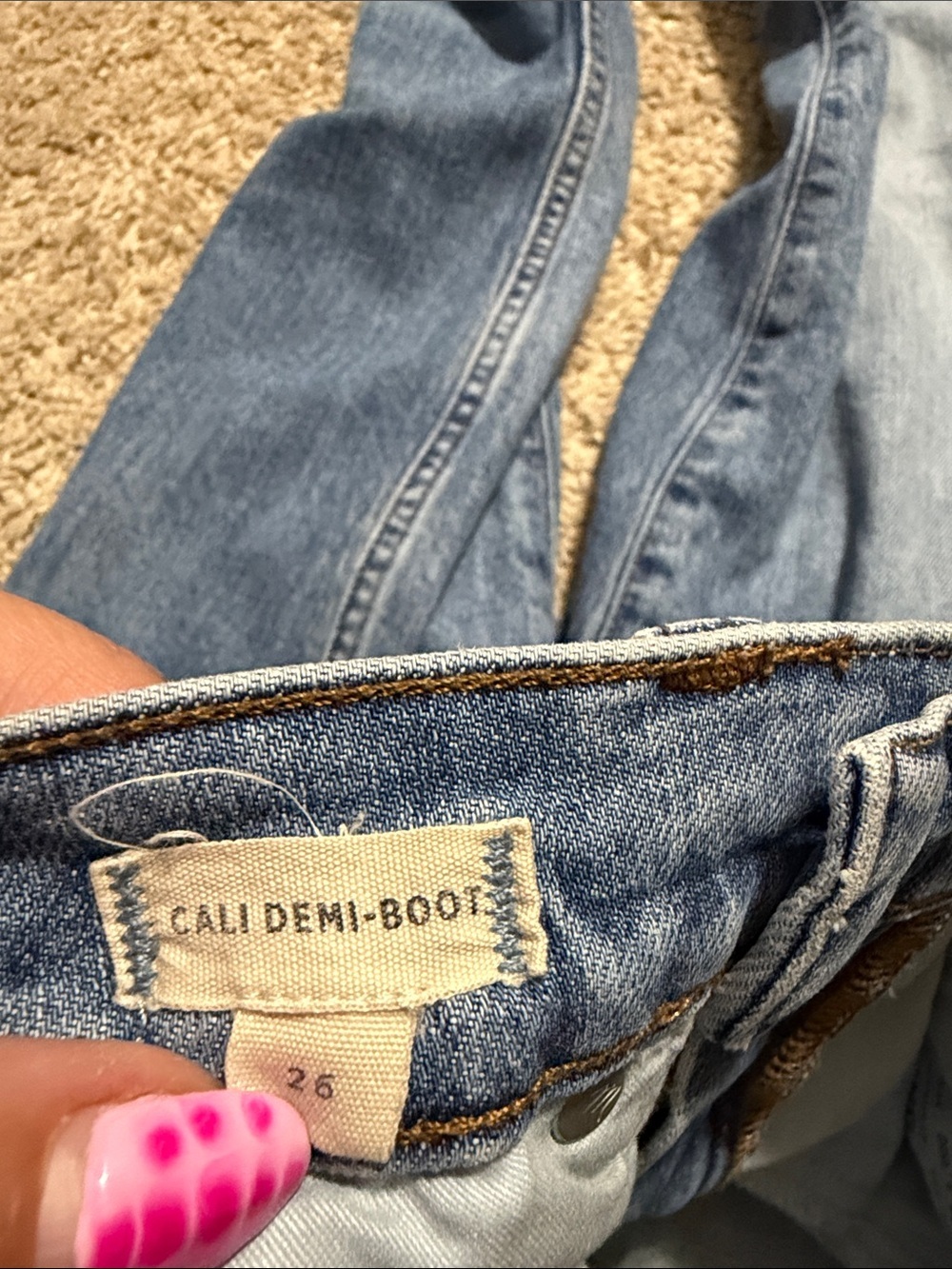 Madewell Cali Denim Boot Cut Jeans Size 26 Raw Hem - Picture 6 of 7